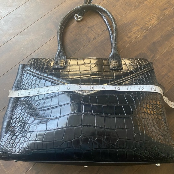 Brighton  Black Crocodile-Embossed shoulder Handbag - Picture 10 of 16
